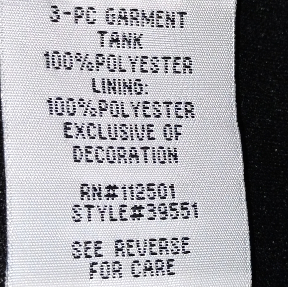 Leslie Fay tank top black/rhinestones cropped v neck pull over Size: 14 W - Picture 4 of 5